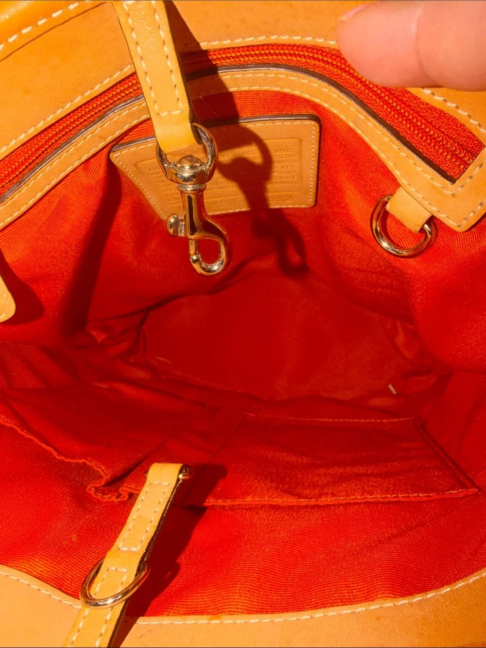 Coach Brown Signature Canvas Tote with Tan Leather Trim